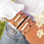 Trendy macram&eacute; bead cord bracelets with Miyuki beads and letter beads
