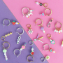 Creating fashionable charms with various acrylic beads and DQ European metal rainbow headpins
