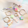 Creating fashionable charms with various acrylic beads and DQ European metal rainbow headpins