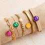Bracelets and matching earrings with cabochons