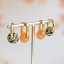 Elegant earrings and charms with natural stone beads rondelles