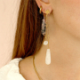 How to create trendy earrings with natural stone drop beads