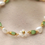 Get creative with oval glass beads with gold rim