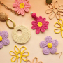 Design necklaces, earrings, and rings with raffia pendants and findings
