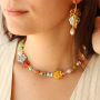 Create chunky necklaces and earrings with DQ Greek ceramic beads flower