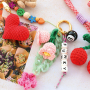 Create trendy keychains with crocheted and resin pendants