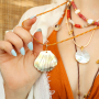 Get creative with large shell pendants and beads