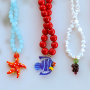 Make colourful necklaces with glass charms