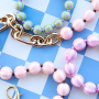 Create colourful jewellery with striped DQ acrylic beads