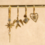 Minimalist jewellery with stainless steel rhinestone charms