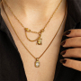Minimalist jewellery with stainless steel rhinestone charms