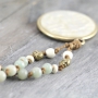 Beautiful natural beads made of jade and agate,threaded and with a knotted technique