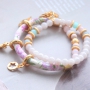 Trendy soft coloured jewellery and accessories with crackled opal glassbeads