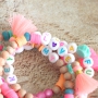 Create joyfull bracelets with bright coloured alphabet letterbeads