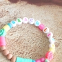 Create joyfull bracelets with bright coloured alphabet letterbeads