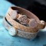 These DQ leather Cuoio bracelets have a beautiful reptile print! Mix them with trendy cabochons
