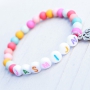 Acrylic beads are very colourful, so also very nice to use in jewellery and accessories for children