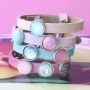 Fun Cuoio bracelets for the little ones with bright Polaris Elements cabochons