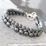 Modern-minimalistic jewellery with hematite beads for him and her