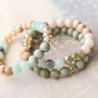 Pretty jewellery of natural stone beads in combination with wood, faceted beads and ImpressArt