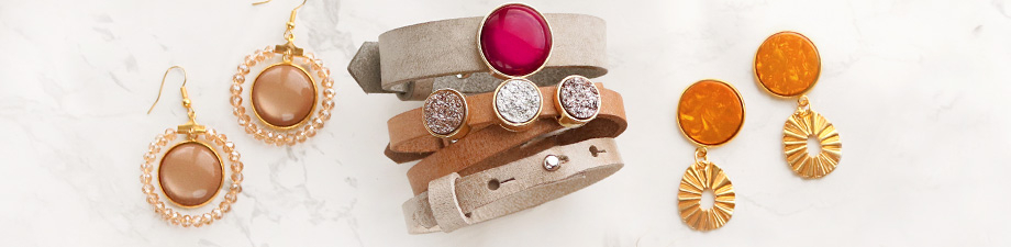 Cuoio setting / slider for 8mm leather and 12mm cabochon