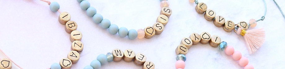 DQ European metal letter beads antique bronze