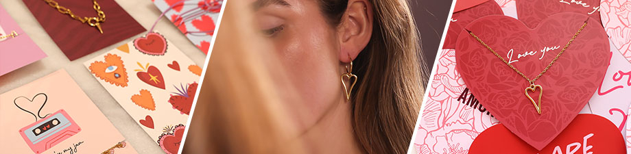 Jewellery cards and heart charms DQ for Valentine's Day