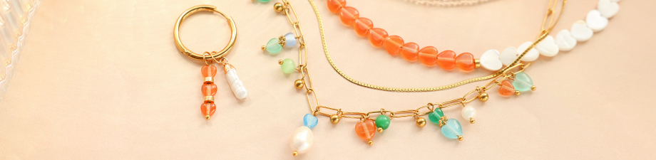 Colourful jewellery inspiration with glass beads