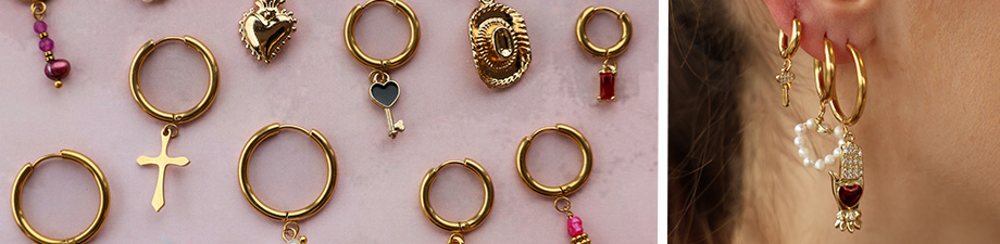 New collection stainless steel creoles with eyelet New collection stainless steel creoles with eyelet