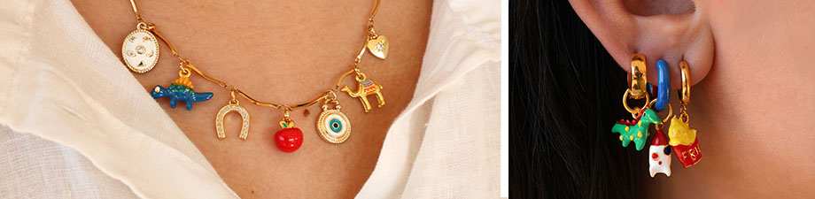 New series of metal charms with enamel