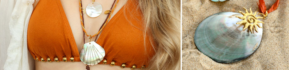 New collection of large shell pendants and beads