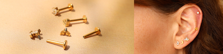 Stainless steel ear piercings