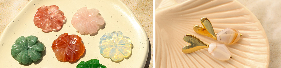 Colourful natural stone beads