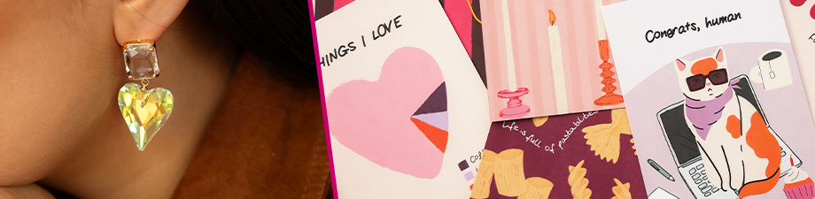 Earrings made of crystal glass and BY31&reg; jewellery cards