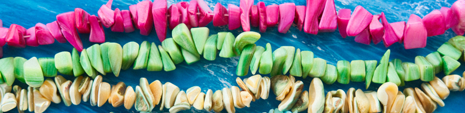 Natural shell beads and elastic cord